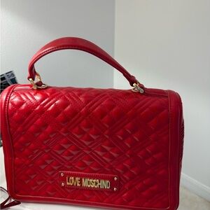 Love Moschino Red Quilted Satchel